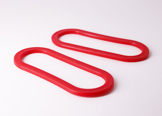 ถุงพลาสติกแข็งสีแดงจับสำหรับบริการ OEM ถุงพลาสติก Die Cut