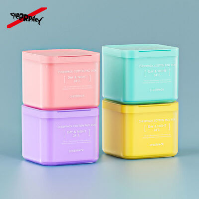 คุณภาพ  100 Sheet Skincare Cotton Pad Box 2.0 Bulk Order Plastic Jars with Removable PP Liner Food Grade for Cosmetic Brands/OEM โรงงาน