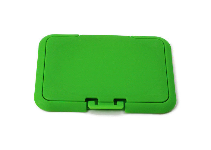 กล่องทิชชู่เปียกพลาสติกสีเขียวฝาปิดด้านบนยาว 79.5 มม