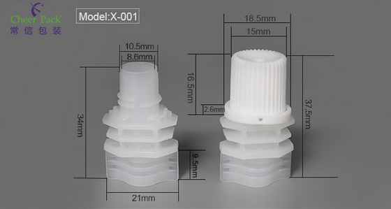 8.6 มิลลิเมตร พลาสติก Spout Caps ใช้บนซอยนมถุงบรรจุ