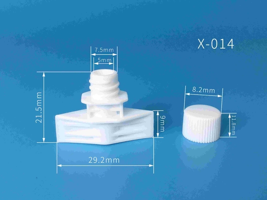 5 มม พลาสติก Spout Caps ใช้บนกระเป๋ายืนบรรจุสําหรับบรรจุอาหารและเครื่องสําอาง