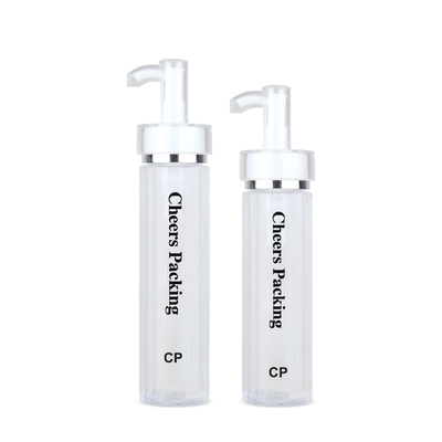 140ML กระป๋องเครื่องสําอาง PET สําหรับโลชั่น น้ํามันอีเซนียลพร้อมปั๊ม ขายส่งปลีก กระป๋องเครื่องสําอาง PET