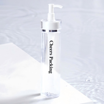 140ML กระป๋องเครื่องสําอาง PET สําหรับโลชั่น น้ํามันอีเซนียลพร้อมปั๊ม ขายส่งปลีก กระป๋องเครื่องสําอาง PET