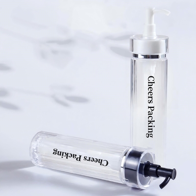 140ML กระป๋องเครื่องสําอาง PET สําหรับโลชั่น น้ํามันอีเซนียลพร้อมปั๊ม ขายส่งปลีก กระป๋องเครื่องสําอาง PET