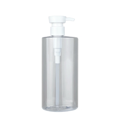 ดีไซน์ใหม่ กระป๋องเครื่องสําอาง 150ml/500ml การบรรจุดูแลผิวหนัง กระป๋อง PET สีขาวที่มีปั๊มน้ํายา