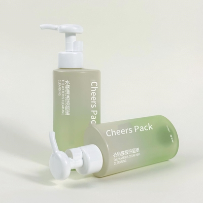 ดีไซน์ใหม่ กระป๋องเครื่องสําอาง 150ml/500ml การบรรจุดูแลผิวหนัง กระป๋อง PET สีขาวที่มีปั๊มน้ํายา