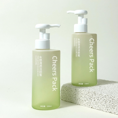 ดีไซน์ใหม่ กระป๋องเครื่องสําอาง 150ml/500ml การบรรจุดูแลผิวหนัง กระป๋อง PET สีขาวที่มีปั๊มน้ํายา