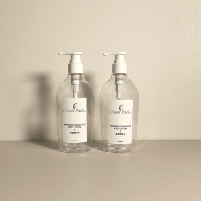 กล่องปั๊มพลาสติก PET 300ml สีขาวโปร่งใส สีดําสําหรับแชมพู เครื่องบํารุงผิว หน้า