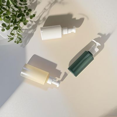 ขวดปั๊มโลชั่นทรงกระบอก PET ขนาด 300ml-500ml สำหรับบรรจุภัณฑ์เครื่องสำอาง พร้อมพิมพ์โลโก้ที่ปรับแต่งได้
