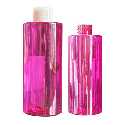 จําหน่ายตามสั่ง ขวดน้ํายาพลาสติก PET สีแดงใส พร้อมฝาปิดแผ่นกด และความจุ 300/400/500ml