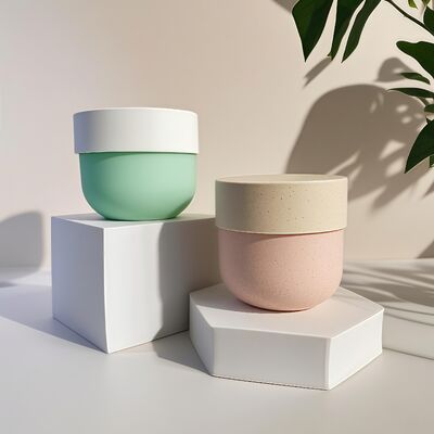 กระปุกพลาสติก PP เกรดอาหารที่มีสกรูท็อปและสัญลักษณ์ที่พิมพ์ UV สําหรับครีมหน้าและร่างกายเครื่องสําอาง 150-500 มล. (เชียร์แพ็ค)