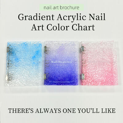 กระดานแสดงเล็บอะคริลิคแม่เหล็กแบบถอดได้ พร้อมสมุดสีไล่ระดับ 120/180/240 สี เครื่องมือพลาสติกสำหรับทิปเล็บเจล