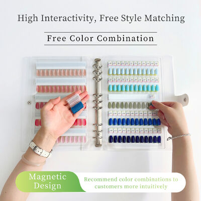 โป้แสดงภาพเล็บที่สามารถถอดออกได้แบบอาชีพ Acrylic Magnetic Nail Art 120/180/240 Gradient Colours เครื่องมือพลาสติกแข็งสําหรับเคลมเล็บ