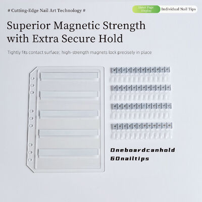 โป้แสดงภาพเล็บที่สามารถถอดออกได้แบบอาชีพ Acrylic Magnetic Nail Art 120/180/240 Gradient Colours เครื่องมือพลาสติกแข็งสําหรับเคลมเล็บ