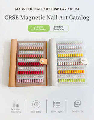 โป้แสดงภาพเล็บที่สามารถถอดออกได้แบบอาชีพ Acrylic Magnetic Nail Art 120/180/240 Gradient Colours เครื่องมือพลาสติกแข็งสําหรับเคลมเล็บ