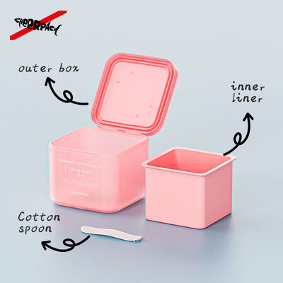 100 Sheet Skincare Cotton Pad Box 2.0 Bulk Order Plastic Jars with Removable PP Liner Food Grade for Cosmetic Brands/OEM