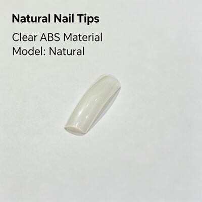 เล็บปลอมทรงอัลมอนด์ ABS แบบเต็มเล็บ สีใส สำหรับใช้ในร้านทำเล็บและขายส่ง