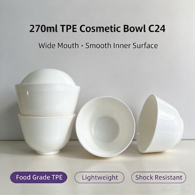 C24 Food‑Grade TPE Cosmetic Mixing Bowl 270ml For Salon & DIY Skincare | Safe for mixing mask powder & beauty paste. Reusable non‑stick beauty container for professional salon and home DIY facial care
