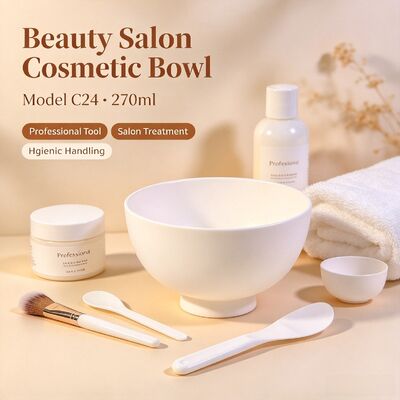 C24 Food‑Grade TPE Cosmetic Mixing Bowl 270ml For Salon & DIY Skincare | Safe for mixing mask powder & beauty paste. Reusable non‑stick beauty container for professional salon and home DIY facial care